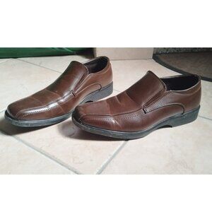 Bruno Marc Men's Dark Brown Cambridge Slip-on Loafers Square-Toe Dress Shoes